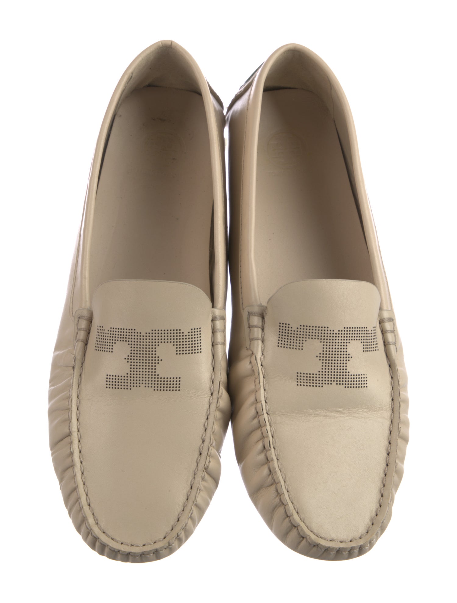 Tory Burch Leather Embroidered Accent Loafers